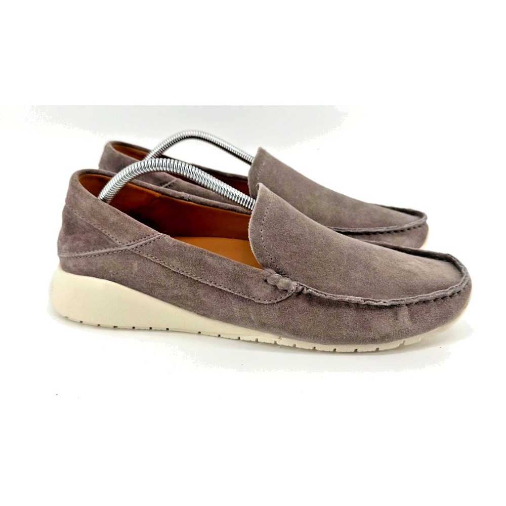 Olukai Ka'a Suede Loafers 11M EU 44 Gray Drop-In Heel Minimalist Old Money NWOB